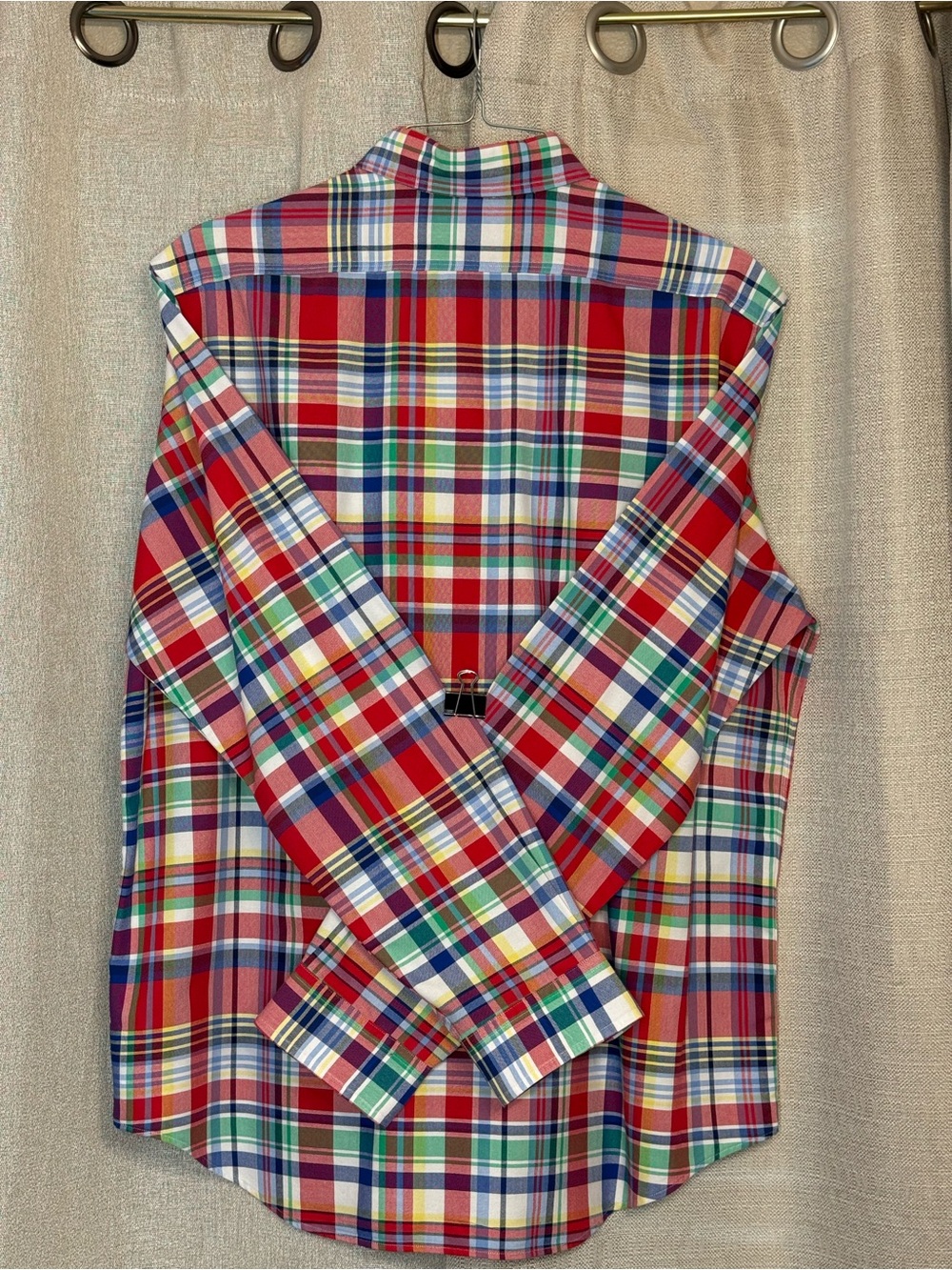Polo by Ralph Lauren Red Green Blue Plaid Button-Down Shirt - Picture 4 of 4